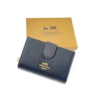 🖤 Coach Black Leather Snap Wallet – Women's Luxury Compact Wallet 🖤
