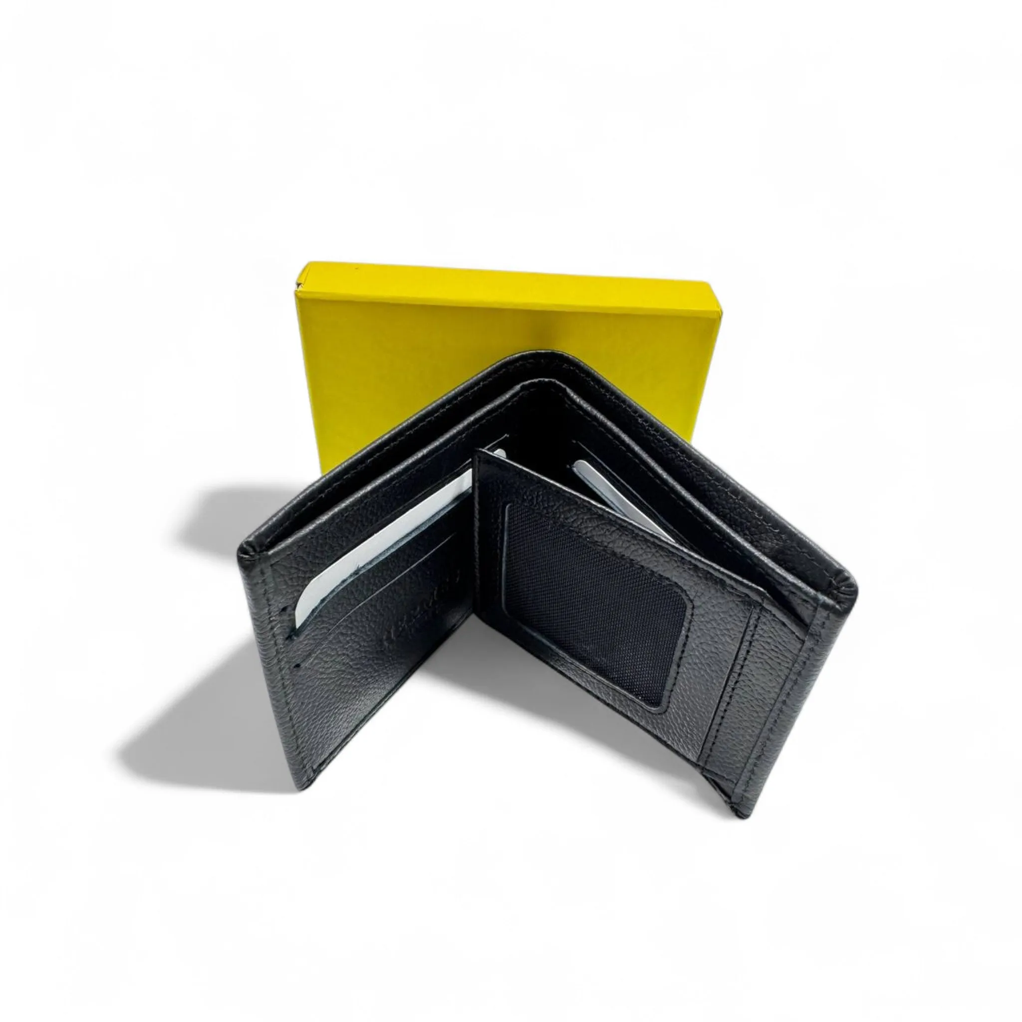 🧡 Hermès Black Leather Wallet – Men’s Luxury Bifold with Gold 'H' Logo 🧡