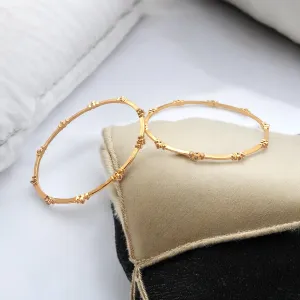 💖 "Pushpa Tarang" Rose Gold Floral Bangle Set💖