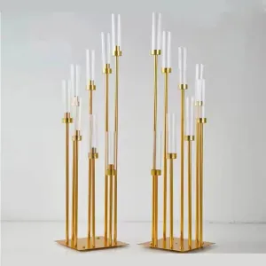 10pcs 8 Heads Metal Candelabra Candle Holders
