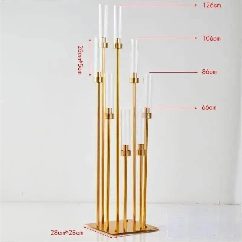 10pcs 8 Heads Metal Candelabra Candle Holders