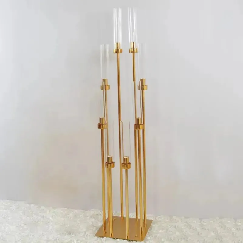 10pcs 8 Heads Metal Candelabra Candle Holders