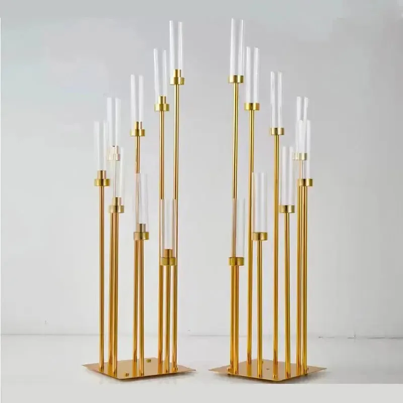 10pcs 8 Heads Metal Candelabra Candle Holders