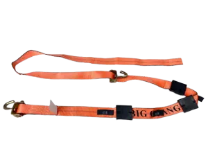 12FT Big Orange Wheel Strap with 3 Rubber Tread Grabs (Swivel J)