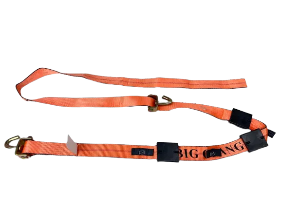 12FT Big Orange Wheel Strap with 3 Rubber Tread Grabs (Swivel J)