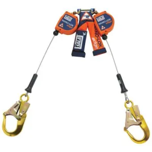 3M™ Nano-Lok Edge Twin-Leg Self-Retracting Lifeline w/Rebar Hooks, 8 ft, 310lb Cap, 3500249