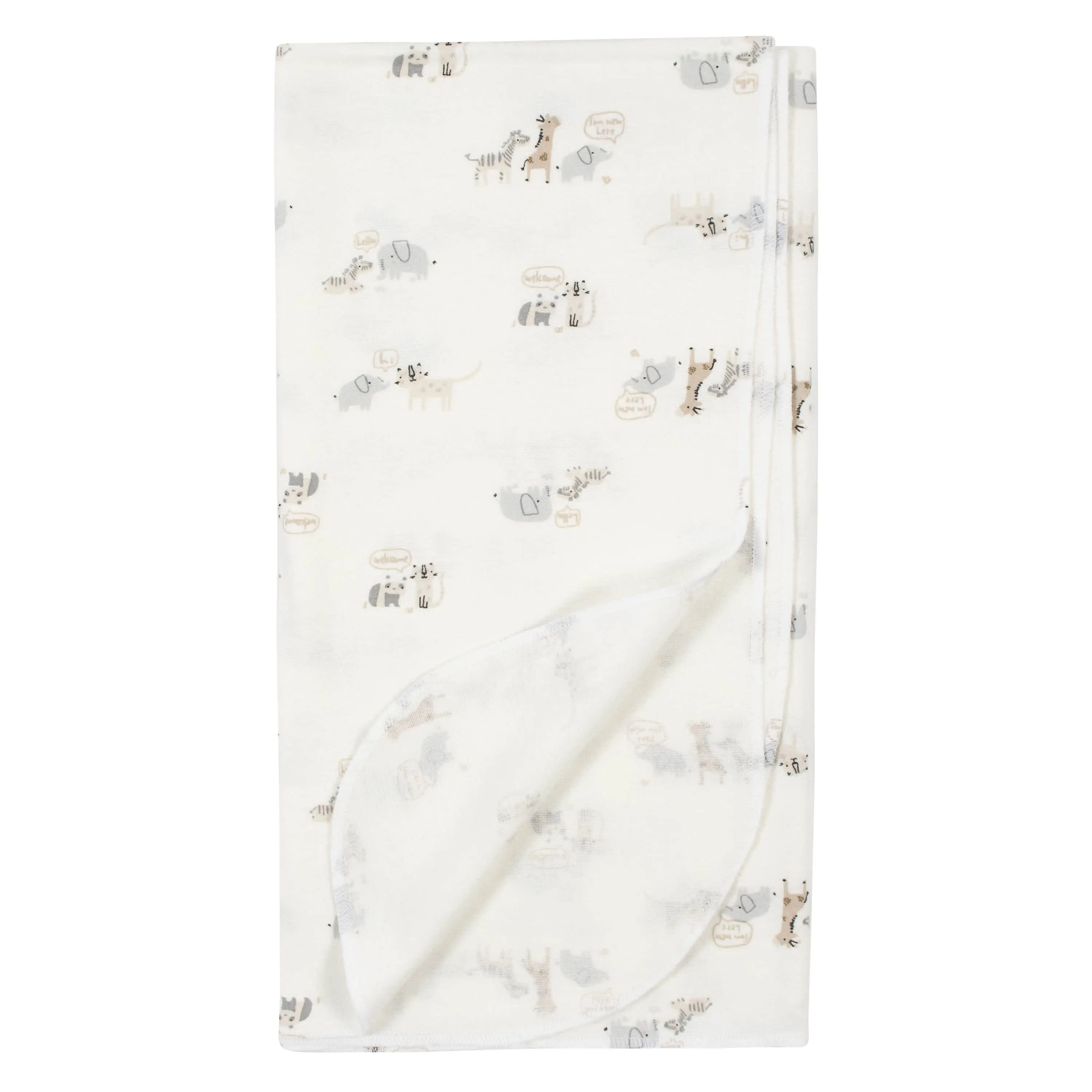 4-Pack Neutral Safari Flannel Receiving Blankets