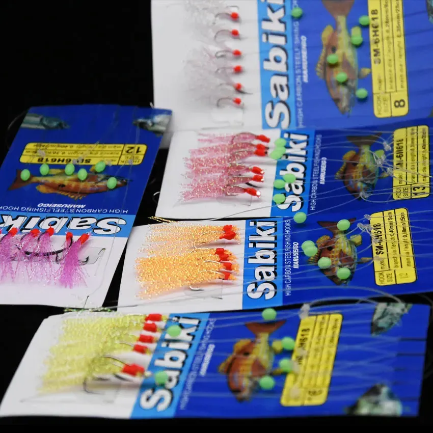 5 bags bait jig fishing hook lures Mackerel full assembly Vertical rig hook set