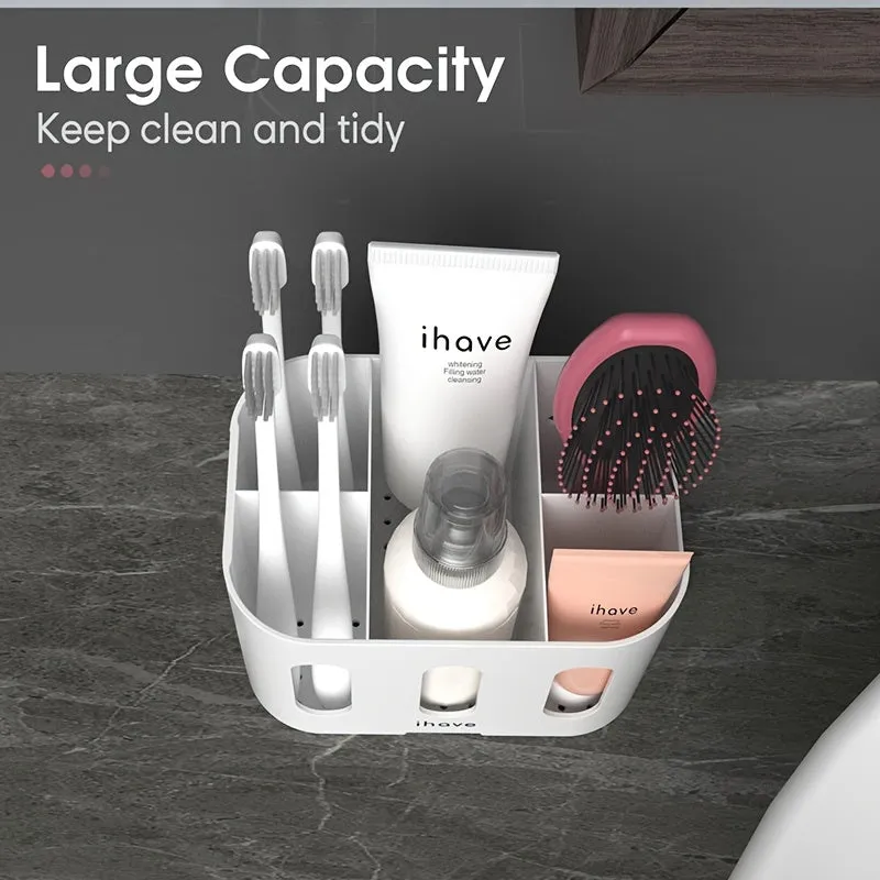 5-Slot Electric Toothbrush Holder Set with 2 Hanging Holes