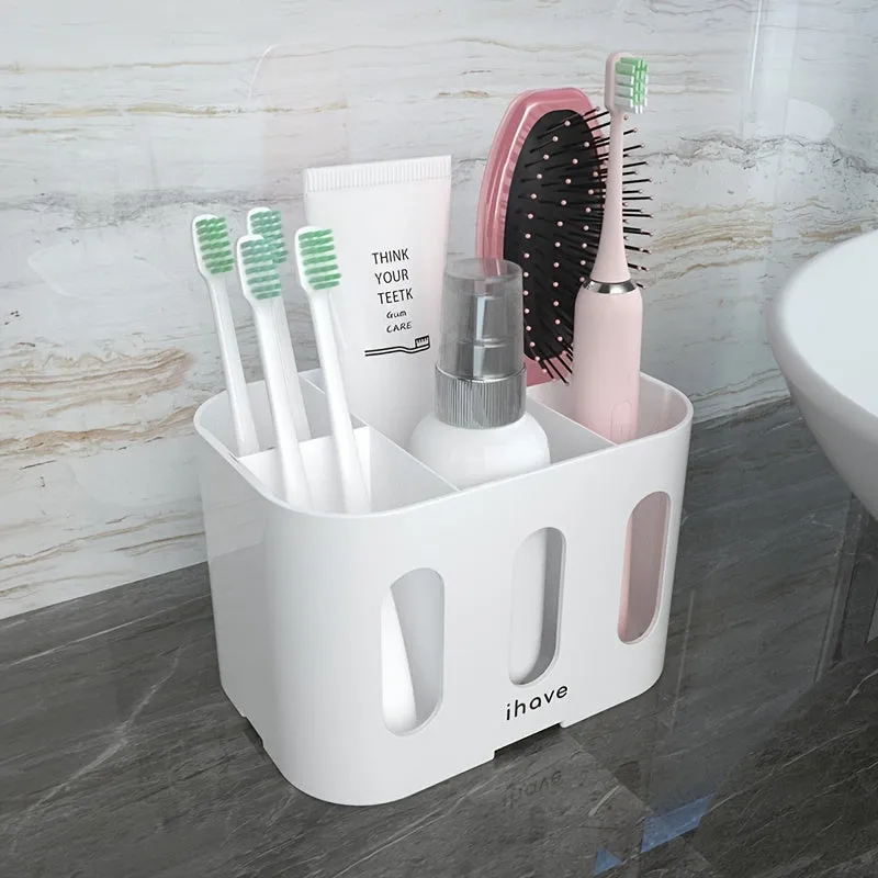5-Slot Electric Toothbrush Holder Set with 2 Hanging Holes