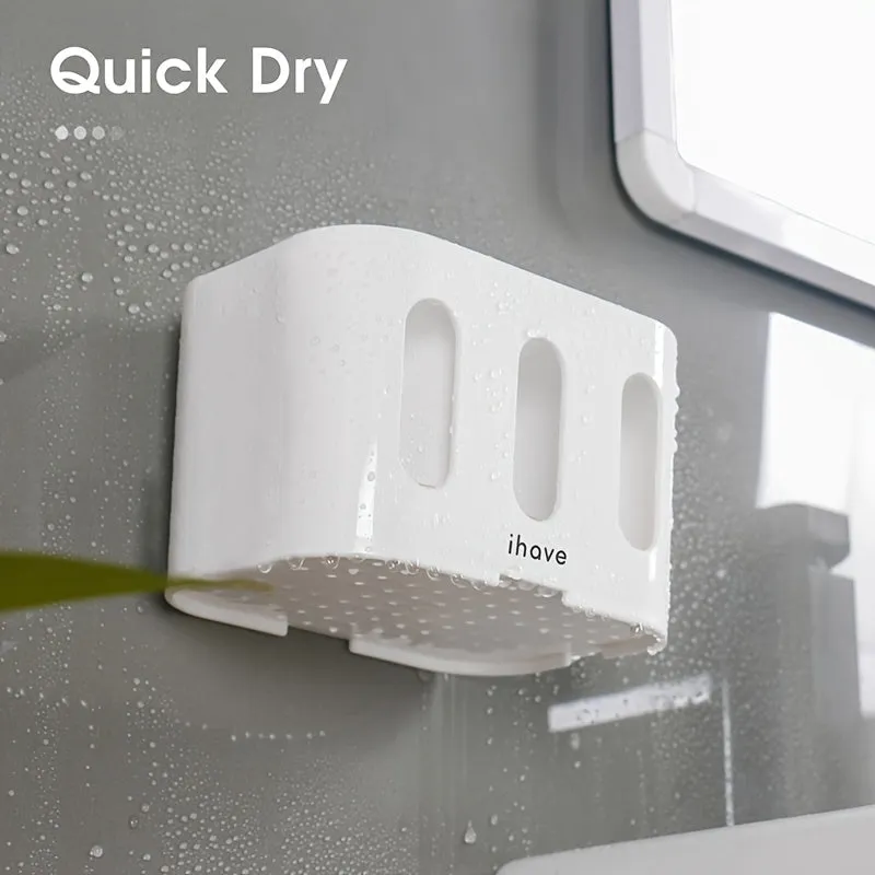 5-Slot Electric Toothbrush Holder Set with 2 Hanging Holes