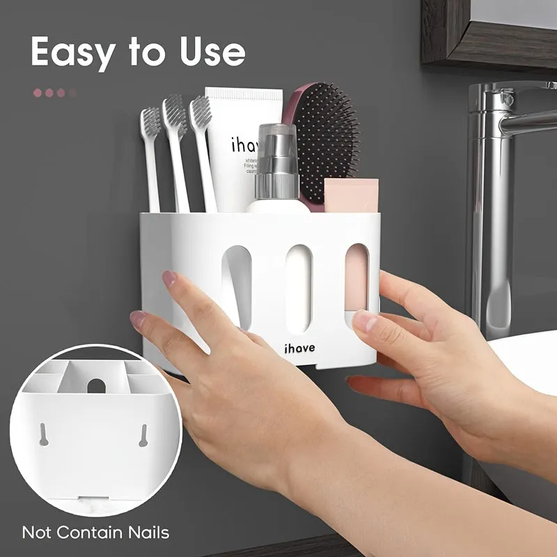 5-Slot Electric Toothbrush Holder Set with 2 Hanging Holes