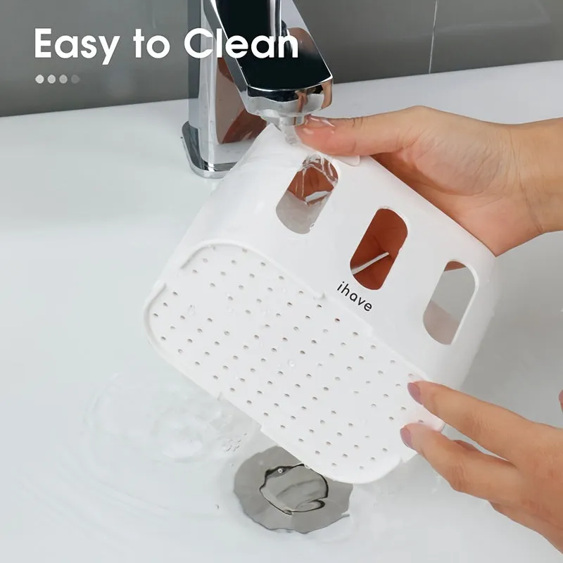 5-Slot Electric Toothbrush Holder Set with 2 Hanging Holes