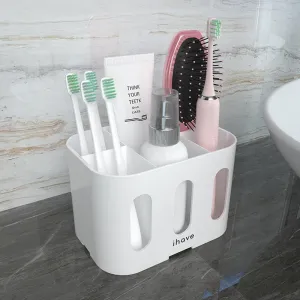 5-Slot Electric Toothbrush Holder Set with 2 Hanging Holes