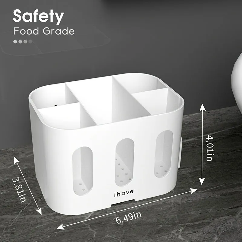 5-Slot Electric Toothbrush Holder Set with 2 Hanging Holes