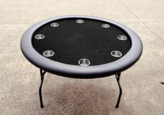 52" Round Black Poker Table