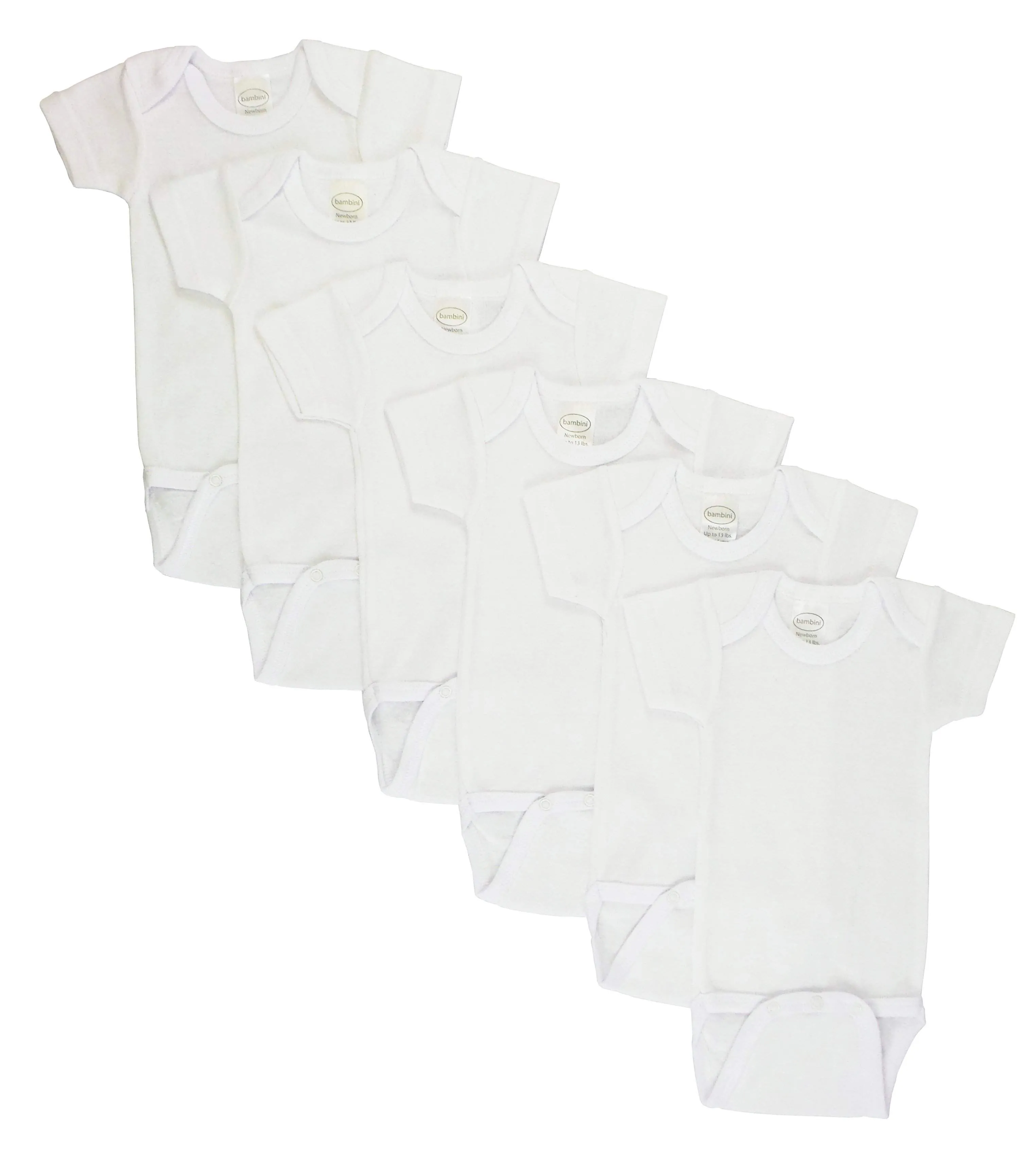 6 Pack Boy's Rib Knit Short Sleeve Onesie (NB,S,M,L)