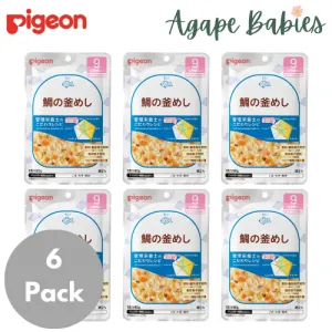 [6-Pack] Pigeon Retort Baby Food Sea Bream Cooked Rice 80g Exp: 01/26