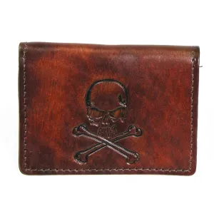 AC303-06  Antique Finish Card Case - Skull Crossbones