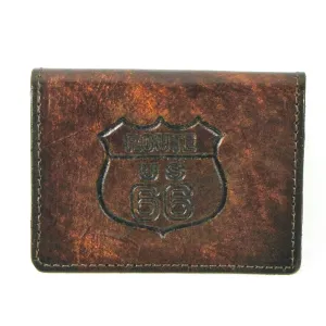 AC303-66  Antique Finish Card Case- Route 66