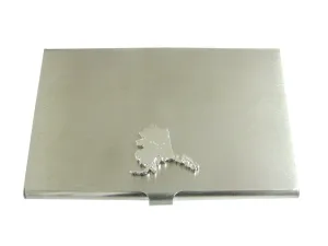 Alaska State Map Shape and Flag Design Business Card Holder