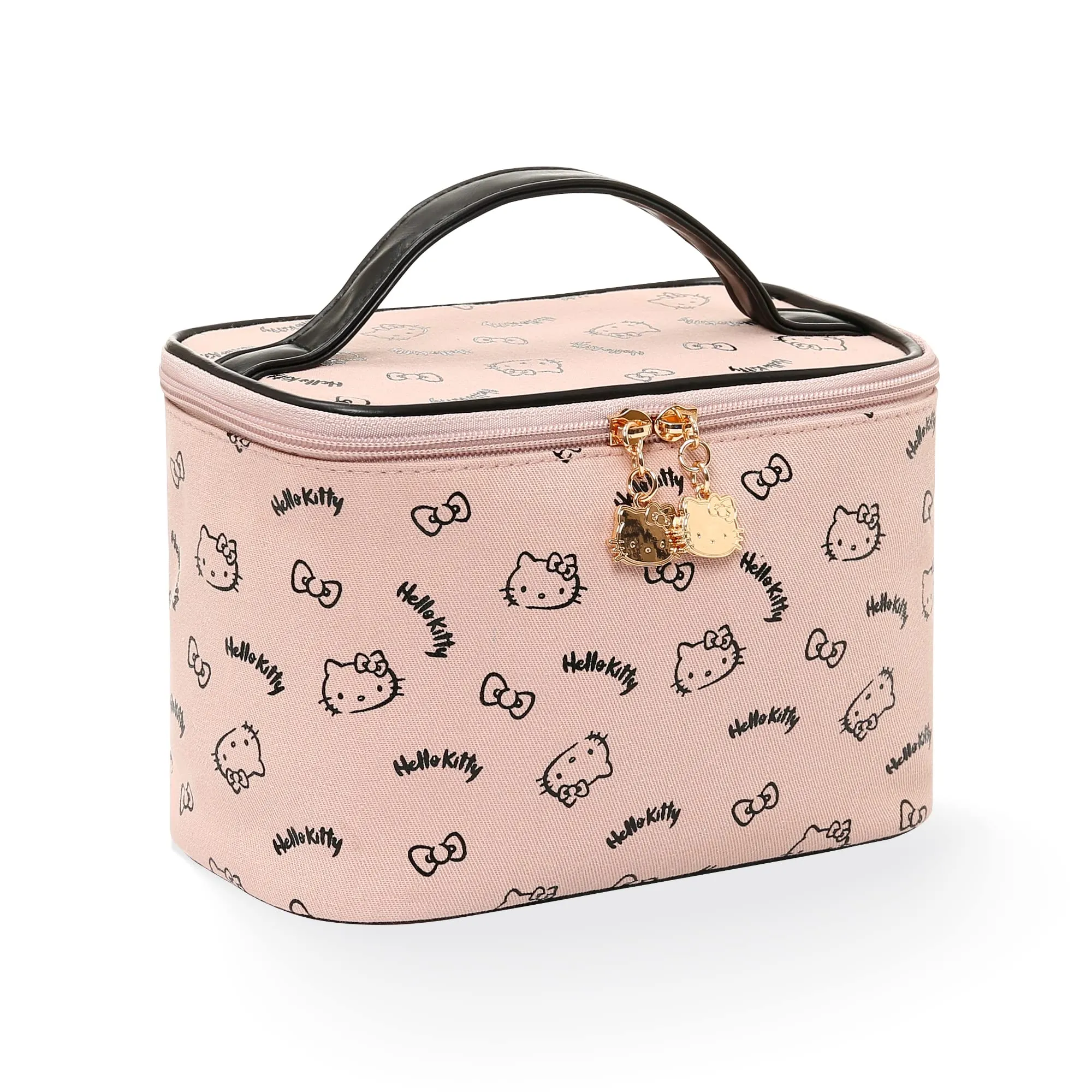 AmBealla Make up Bag Travel Cosmetic Bags Brush Holder Zipper Pouch Case Organizer Cute Organizer Suitable for Purse for Women (Light Pink Bucket Bag)