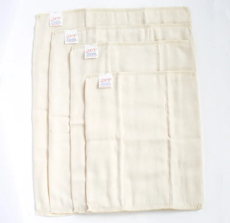 AMP Organic Cotton Prefolds (6 Pack)