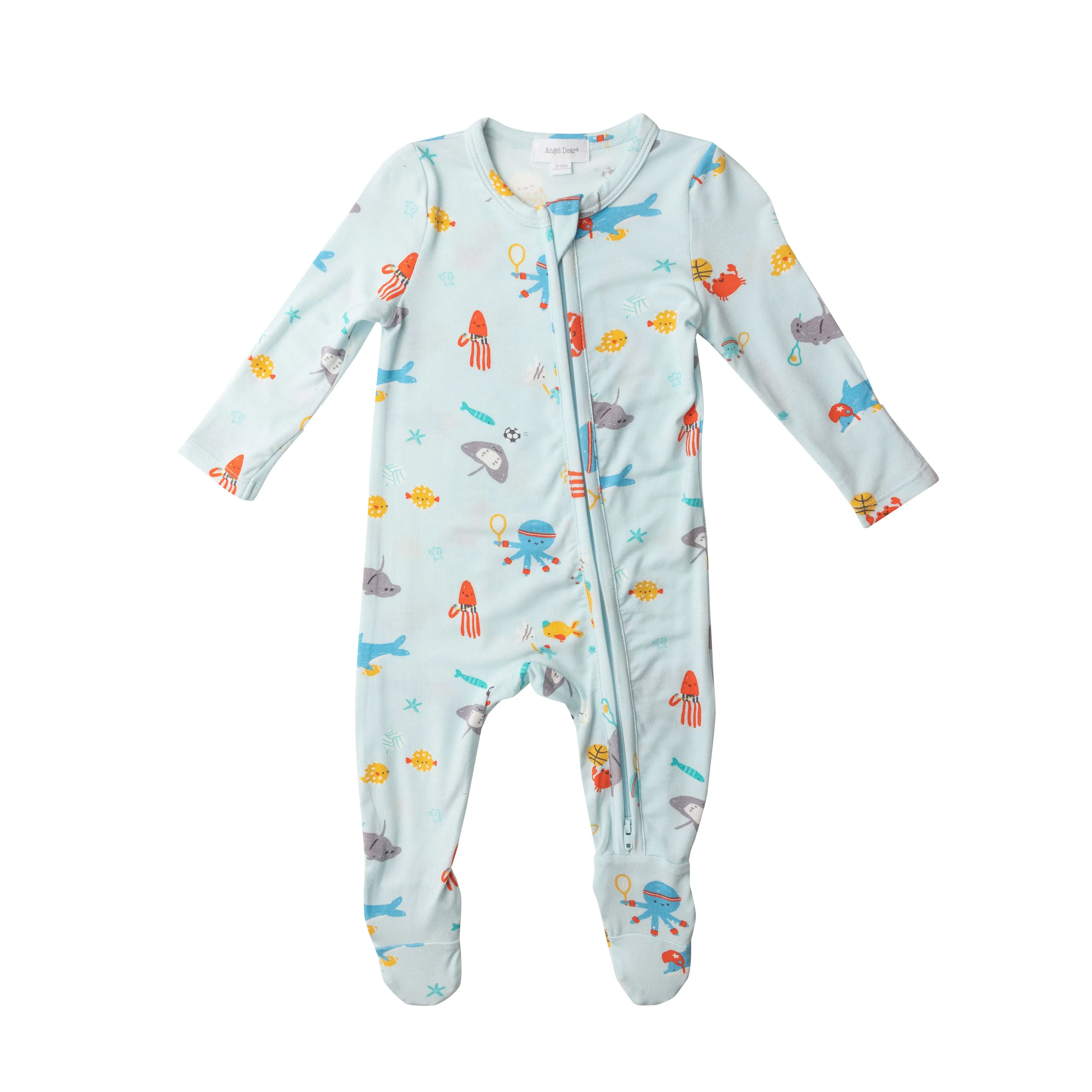 Angel Dear Blue Sports Sea Creatures Footie with Zipper