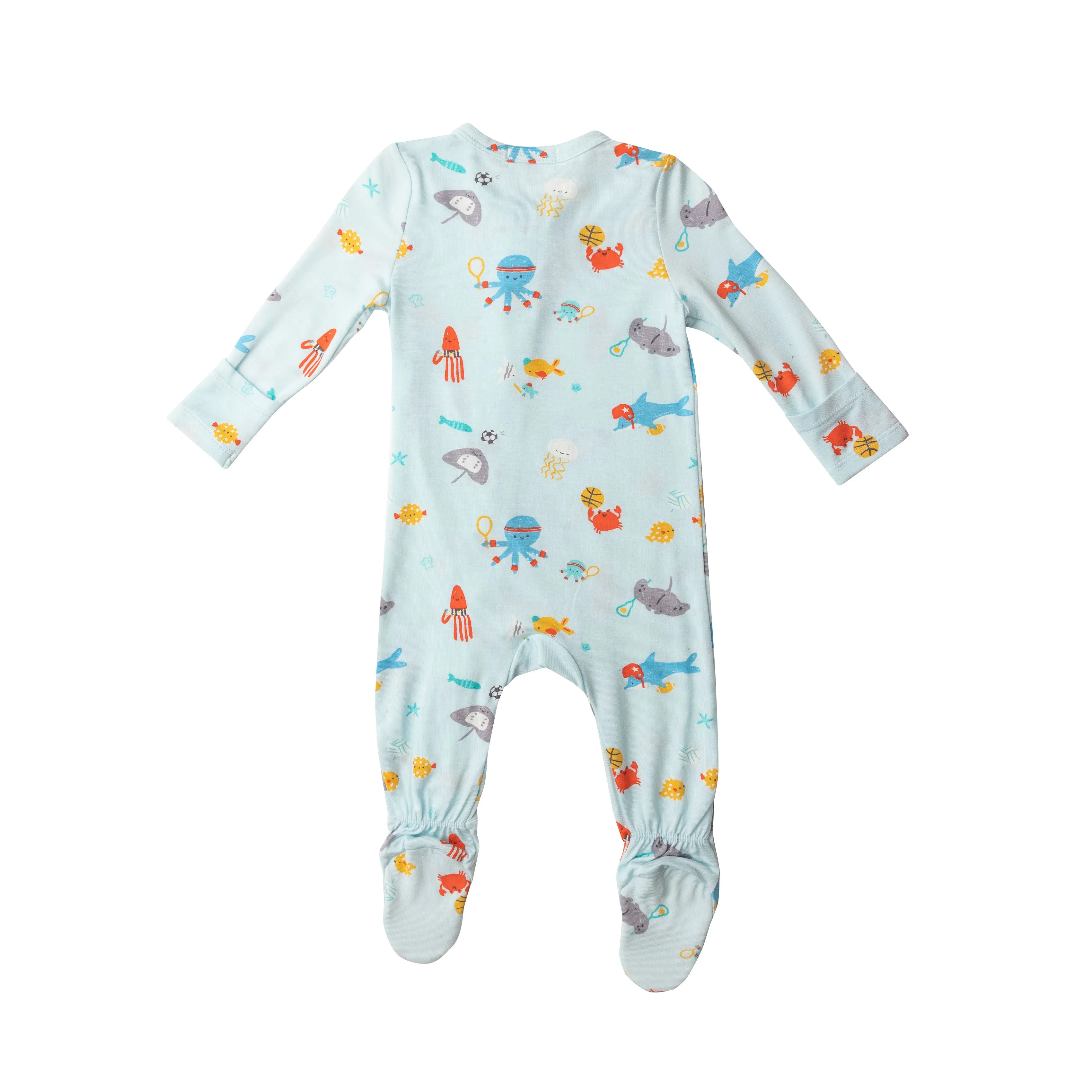 Angel Dear Blue Sports Sea Creatures Footie with Zipper