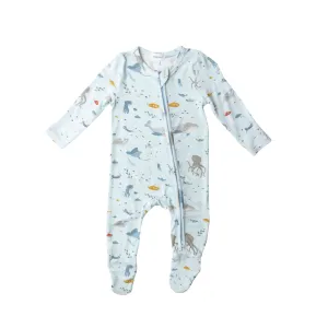 Angel Dear Deep Blue Explorer Footie with Zipper