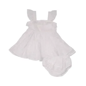 Angel Dear Eyelet White 3 Tiered Ruffle Sundress