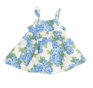 Angel Dear Paperbag Ruffle Sundress- Watercolor Hydrangeas
