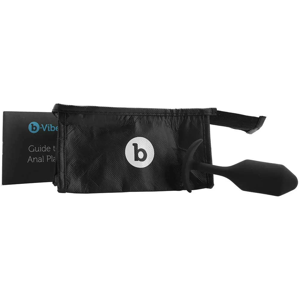 b-Vibe Snug Plug 2 Weighted Silicone Anal Plug Black | Booty Toy