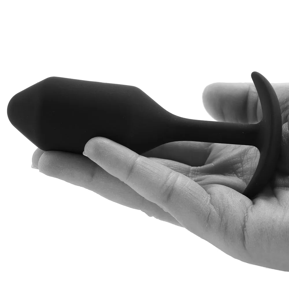 b-Vibe Snug Plug 2 Weighted Silicone Anal Plug Black | Booty Toy