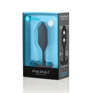 b-Vibe Snug Plug 2 Weighted Silicone Anal Plug Black | Booty Toy
