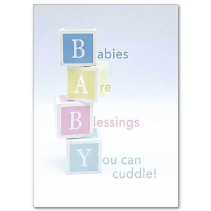 Babies Are Blessings You Can Cuddle Multiple Birth Baby Congratulations Card (5 x 7")