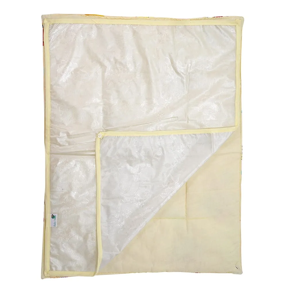 Baby Moo Zebra in Pram 3 Quilted Cotton And 1 Attachable Waterproof Diaper Changing Sheet Set - Yellow