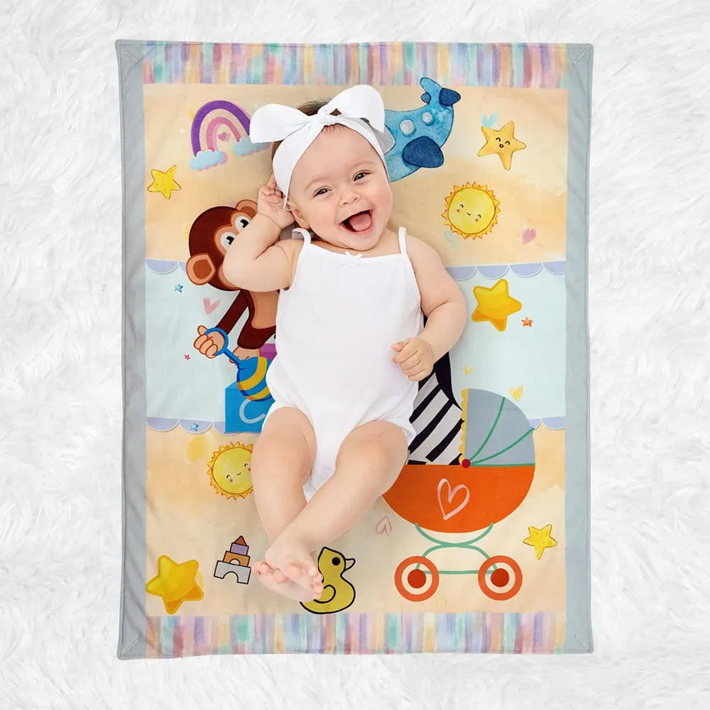 Baby Moo Zebra in Pram 3 Velvet And 1 Waterproof Diaper Changing Sheet Set - Yellow