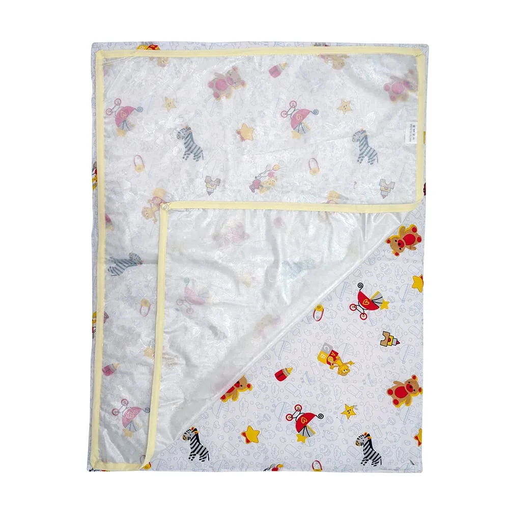 Baby Moo Zebra in Pram 3 Velvet And 1 Waterproof Diaper Changing Sheet Set - Yellow