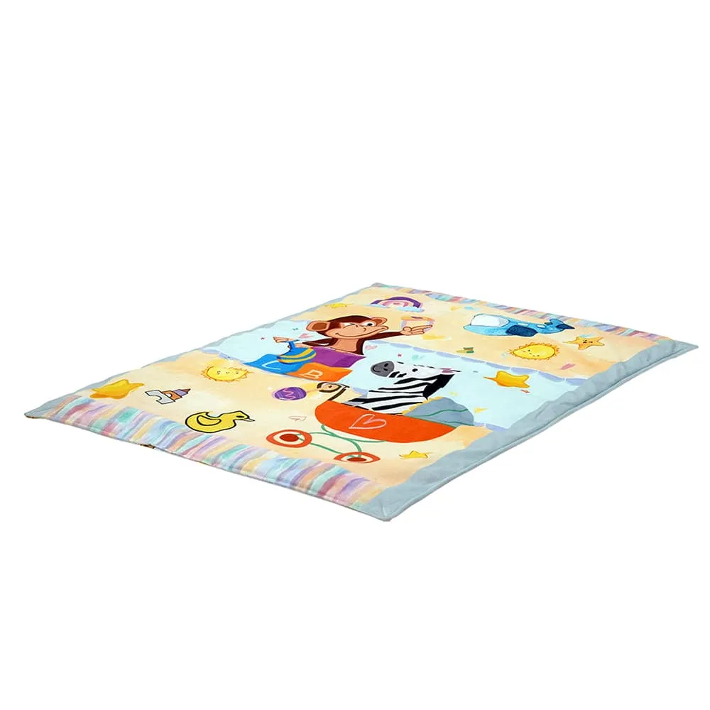 Baby Moo Zebra in Pram 3 Velvet And 1 Waterproof Diaper Changing Sheet Set - Yellow