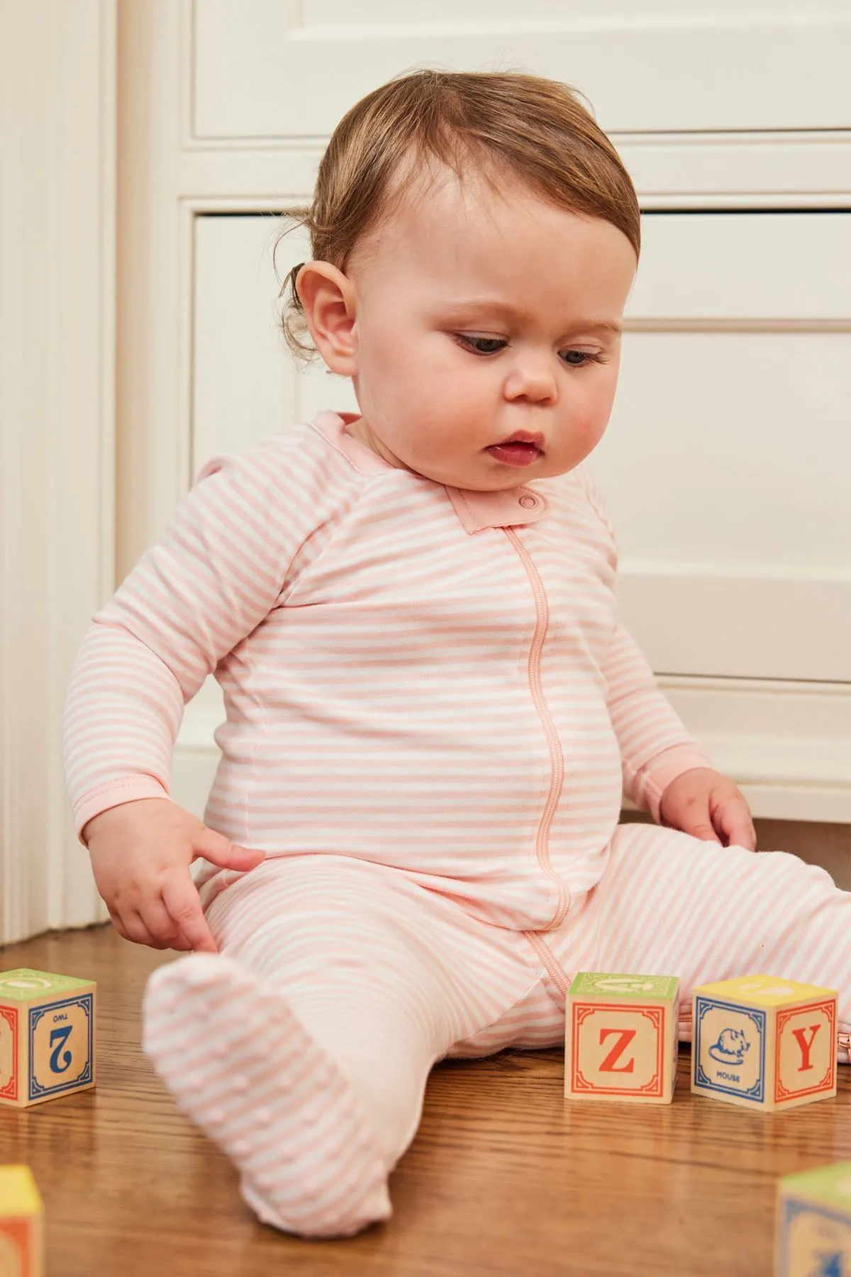 Baby Sleeper in English Rose Stripe
