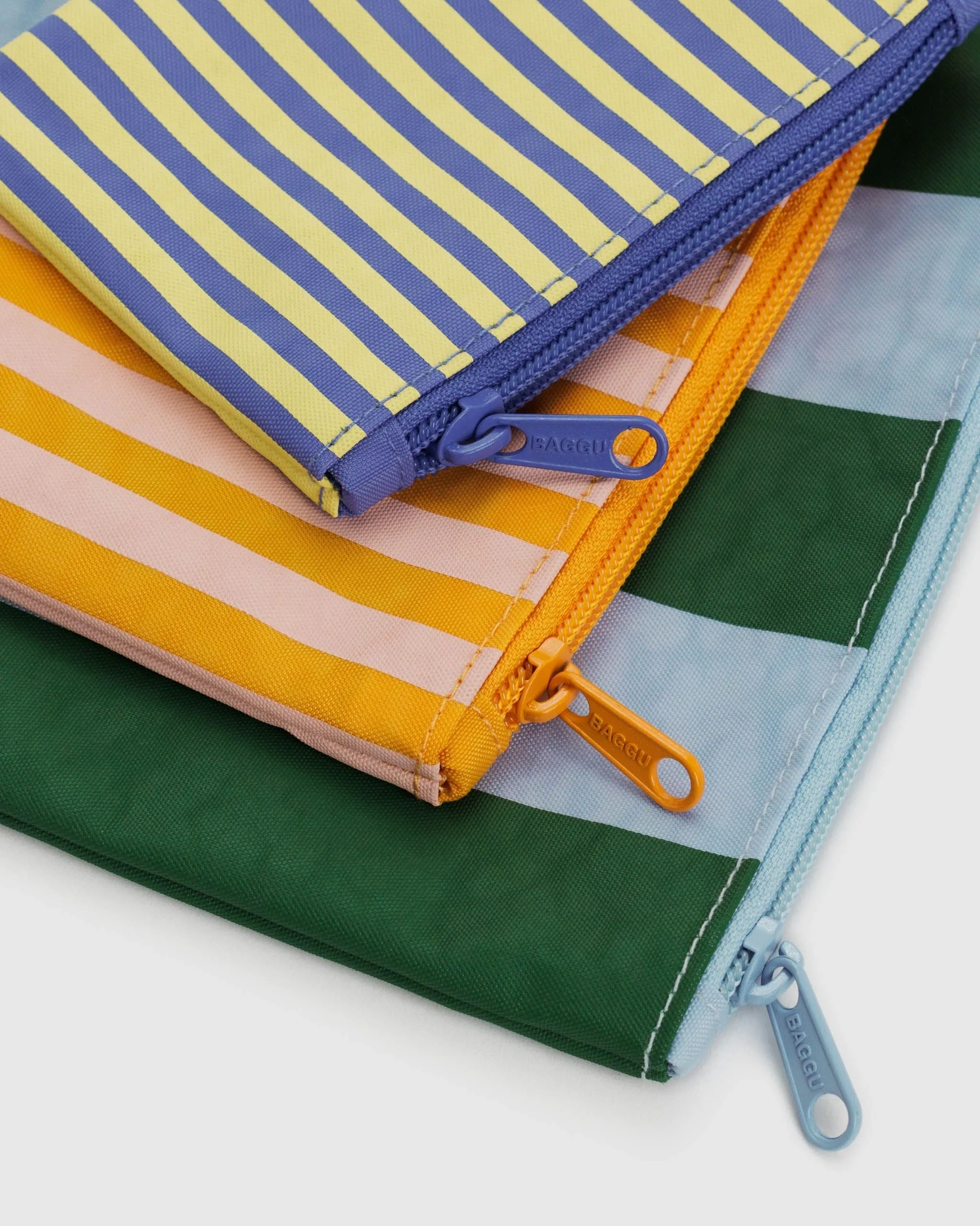 Baggu | Flat Pouch Set | Hotel Stripes