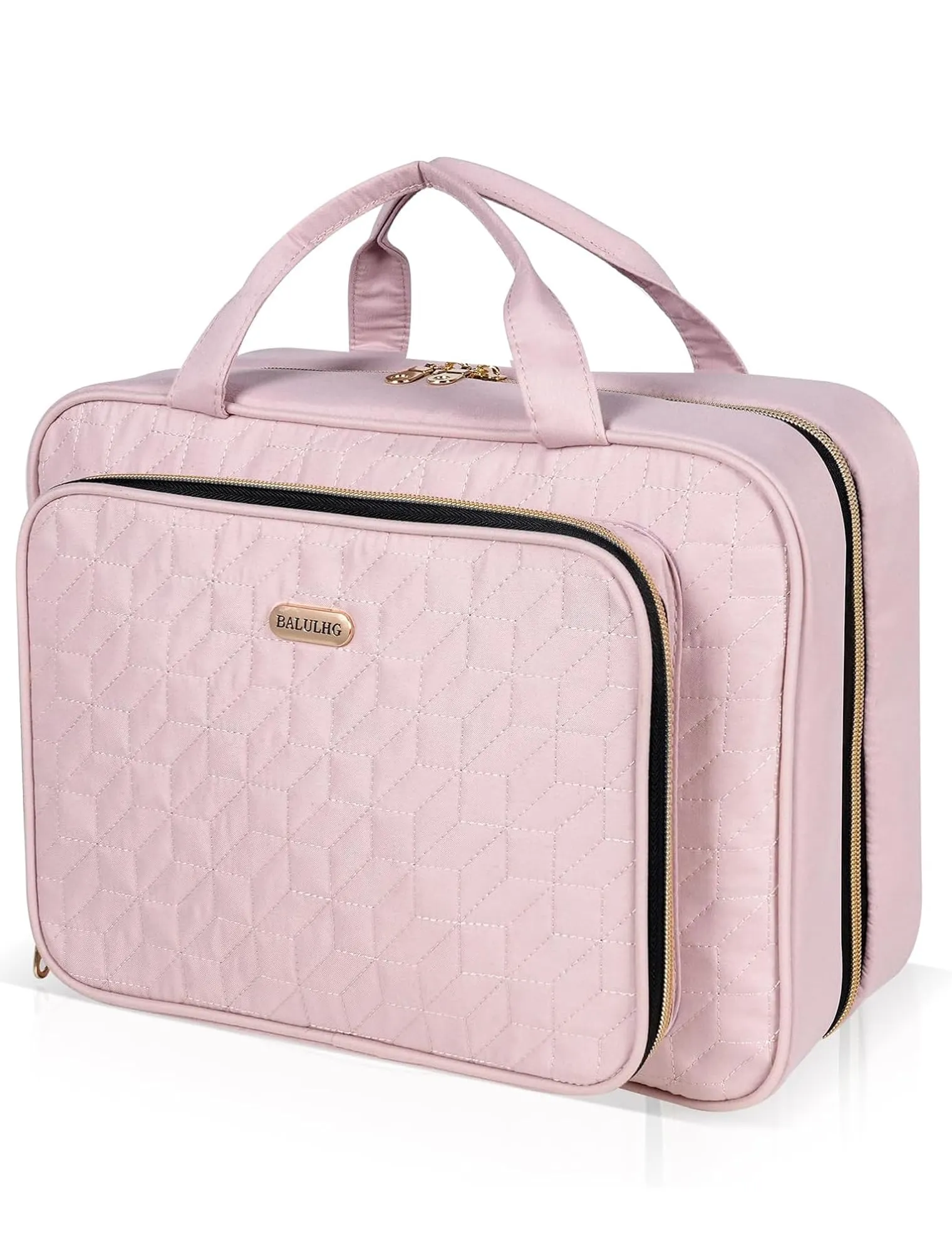 BALULHG Travel Size Toiletry Bag with Hanging Hook, Water-resistant Cosmetic Makeup Bag Organizer for Shampoo, Full Sized Container, Toiletries