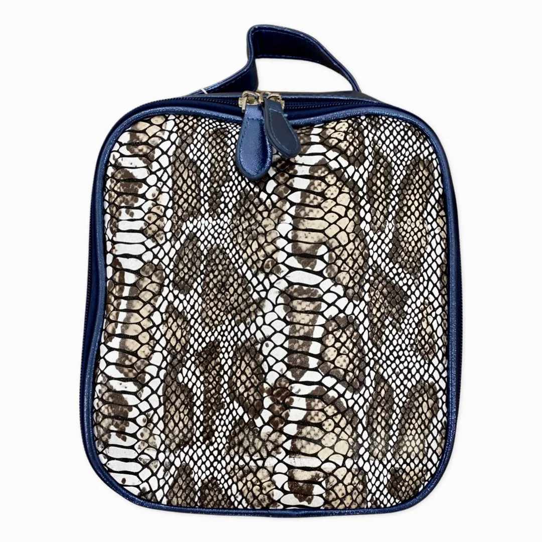 Bari Lynn Navy Glitter Snake Lunch Box