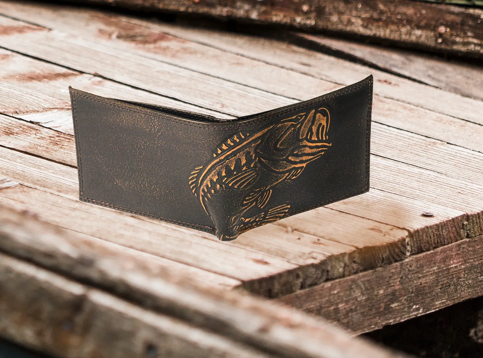 Bass Burnished Leather Bifold Wallet