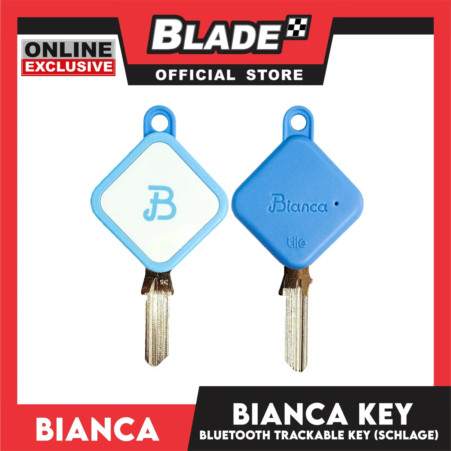 Bianca Bluetooth House Key B0001-W-B-SC Compatible with Schlage SC1, 68