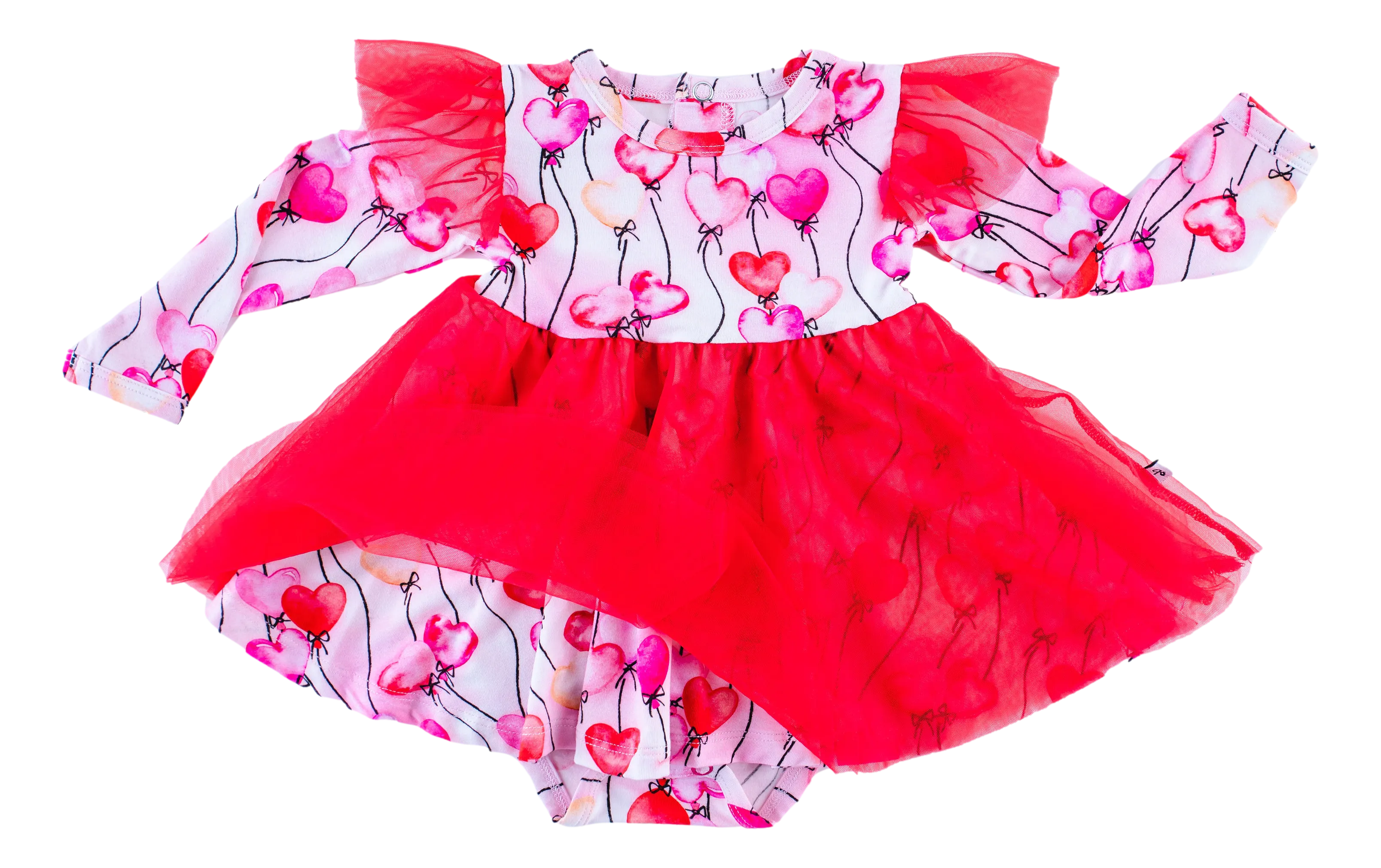 Birdie Bean Valentine's Day Amara Balloon Hearts Girls Tulle Birdie Twirl