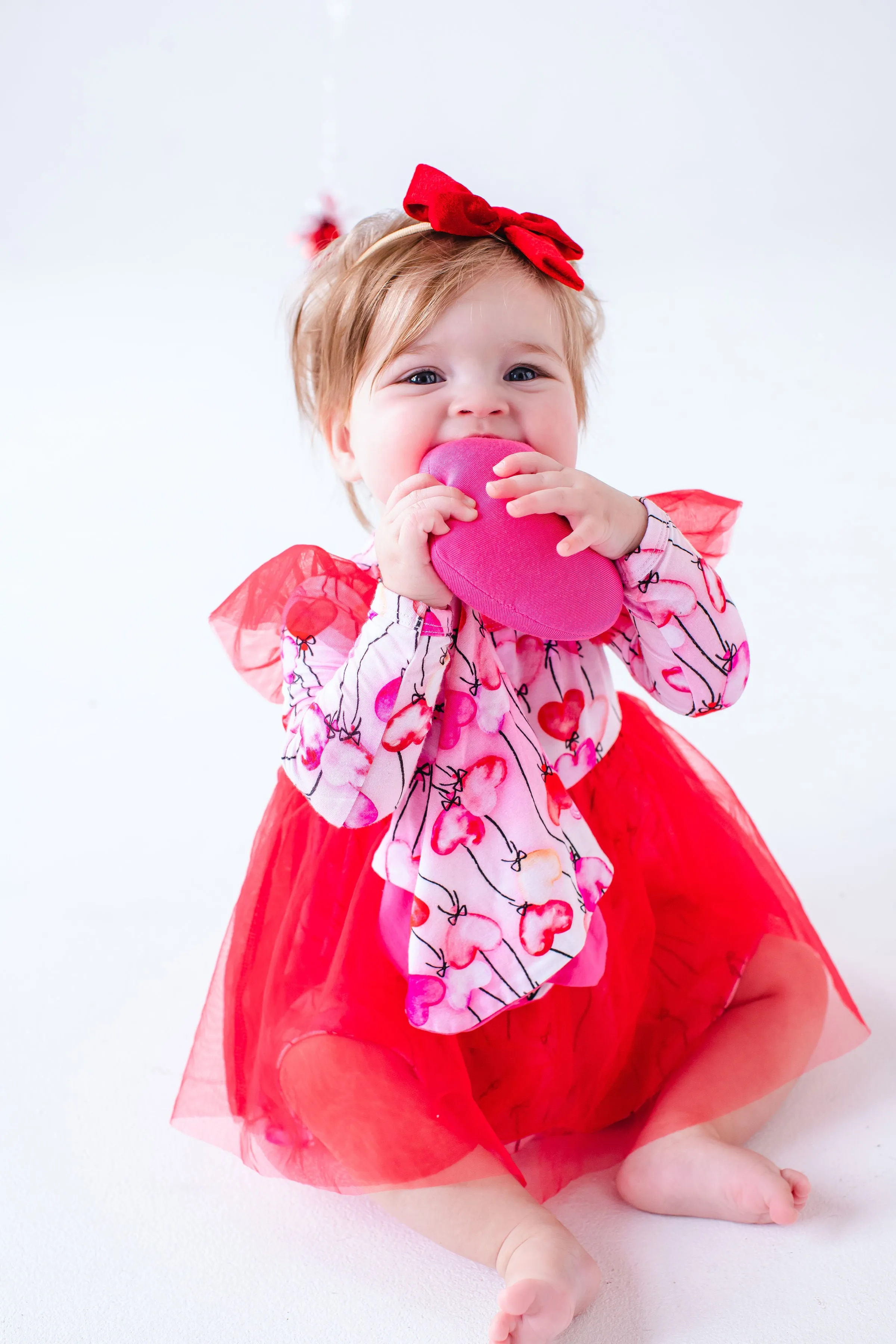 Birdie Bean Valentine's Day Amara Balloon Hearts Girls Tulle Birdie Twirl