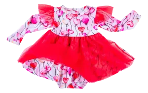 Birdie Bean Valentine's Day Amara Balloon Hearts Girls Tulle Birdie Twirl