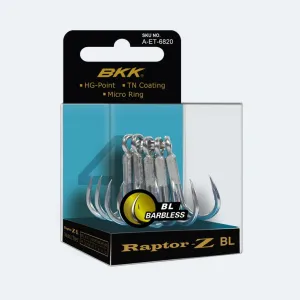 BKK Raptor-Z BL Barbless Treble Hook